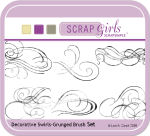 Digital Scrapbook Supplies from Scrap Girls: Decorative Swirls- Grunged Brush Set