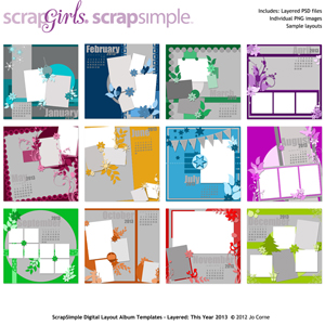 ScrapSimple Digital Layout Album Templates: This Year 2013