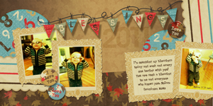 Digital scrapbook layout by Kim Meeder