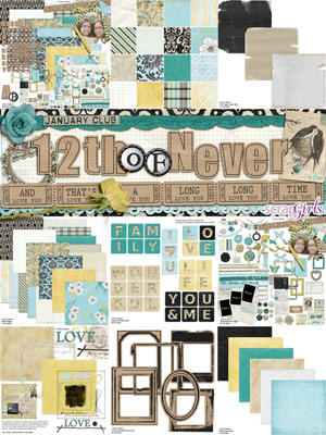 Scrap Girls Club for January 2013, designed by Jen Reed.