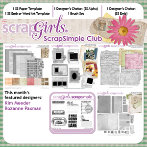 The May ScrapSimple digital scrapbooking club selection by Kim Meeder and Rozanne Paxman.