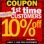 First-time customer coupon for 10% off order!