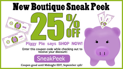 Sneak Peek Coupon! Save 25% off almost everything in the Scrap Girls Boutique until Midnight, ET on September 13, 2012