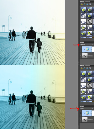 Examples of a photo colored with a gradient overlay