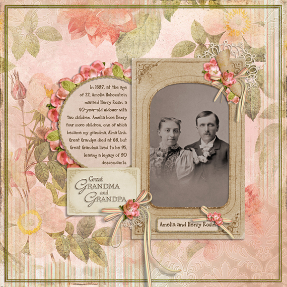 A digital scrapbooking layout featuring a recolored embellishment