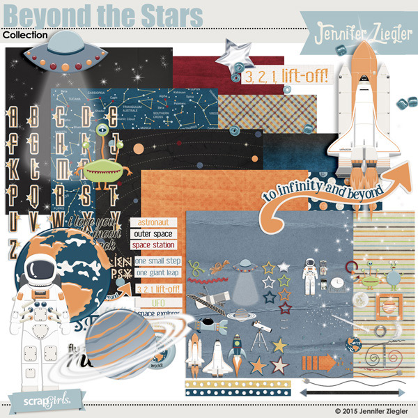 Beyond the Stars digital scrapbooking kit